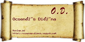 Ocsenás Diána névjegykártya